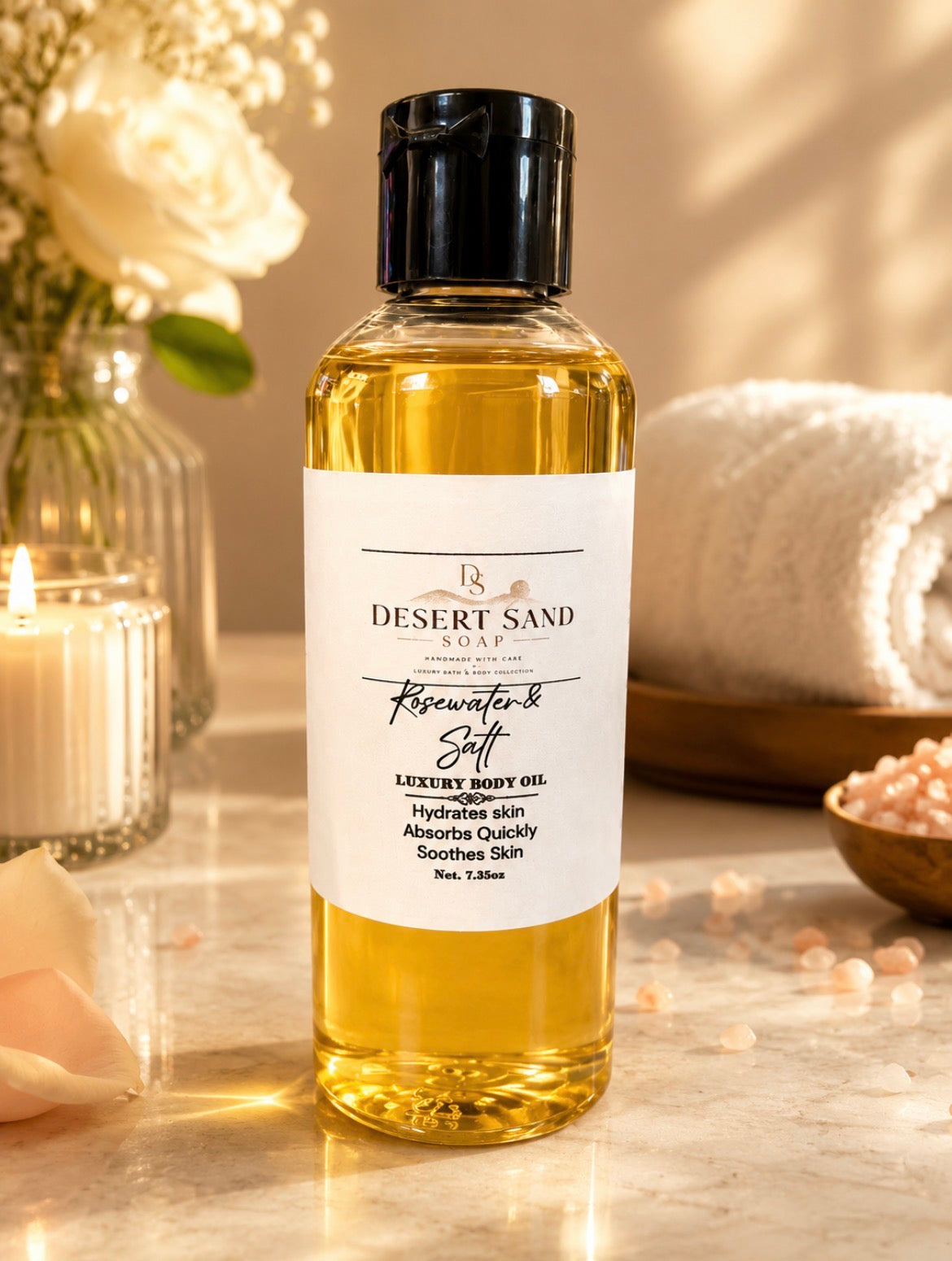 Luxury Body Oil - Rosewater & Salt